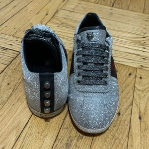 Silver glitter Gucci Bambi sneakers size 38 great condition